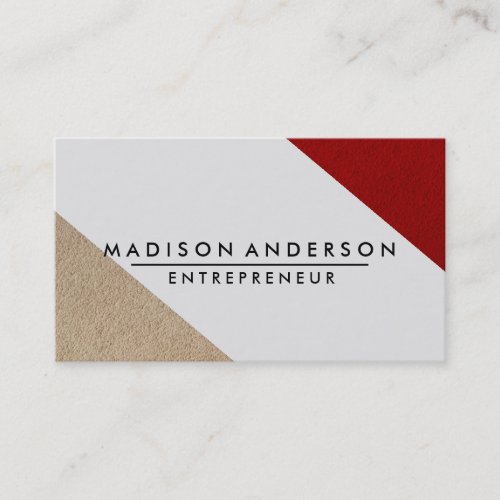 Cream Red  White Modern Finance Consultant Business Card