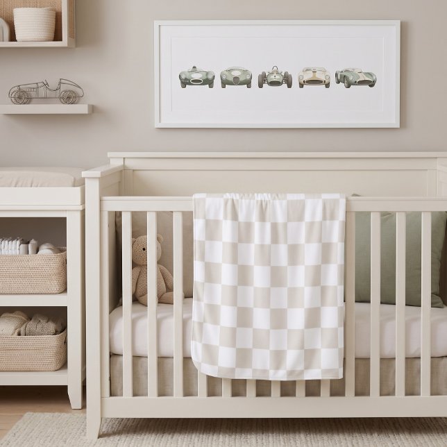 Cream Retro Check Baby Blanket (Creator Uploaded)