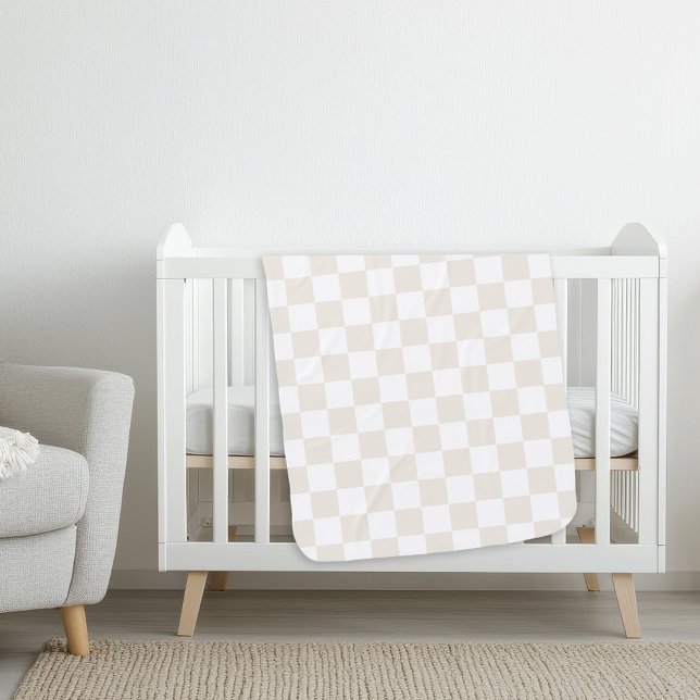 Cream Retro Check Baby Blanket (Creator Uploaded)