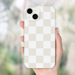 Cream Retro Check Case-Mate iPhone 14 Case<br><div class="desc">Trendy boho checkerboard print phone case in ivory and white colors. Use the design tools to add your own monogram,  name or other text,  or change the background color to create a unique one of a kind device cover.</div>