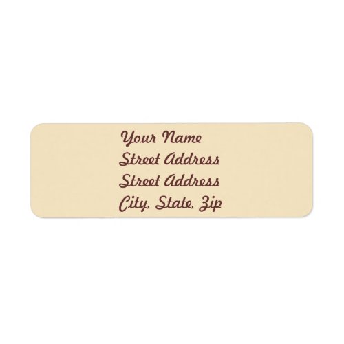 Cream  Return Address Sticker