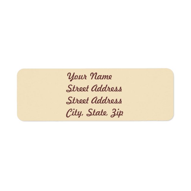 Cream  Return Address Sticker (Front)