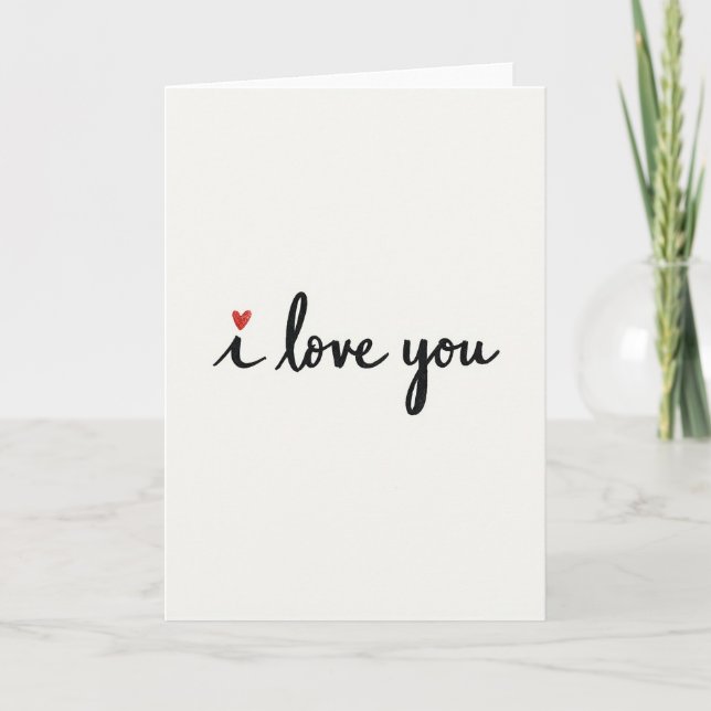 Cream Romantic I Love You Card (Front)