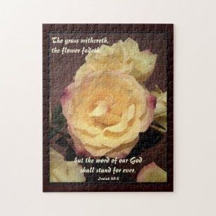 Cream Rose Bible Verse Puzzle