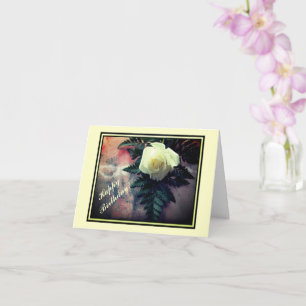 Cream Rose Birthday Note Card