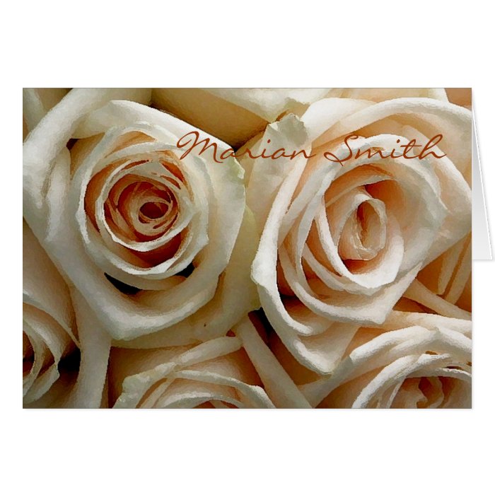 Cream Rose Bouquet Placecard Cards