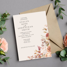 Cream Rose Elegant Wedding Invitation