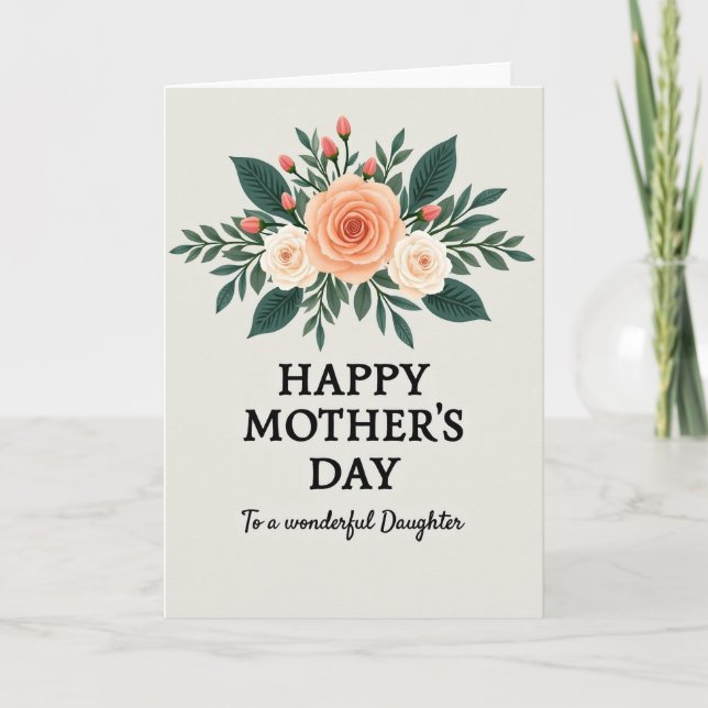 Cream Rose Mothers Day Card (Front)