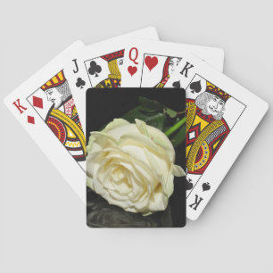 Cream Rose Poker Cards
