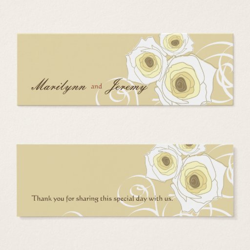 Customizable Cream Roses &amp; Swirls *01 Custom Thank You Gift Tag Business Card Template