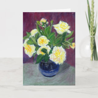 Cream Roses Birthday Card