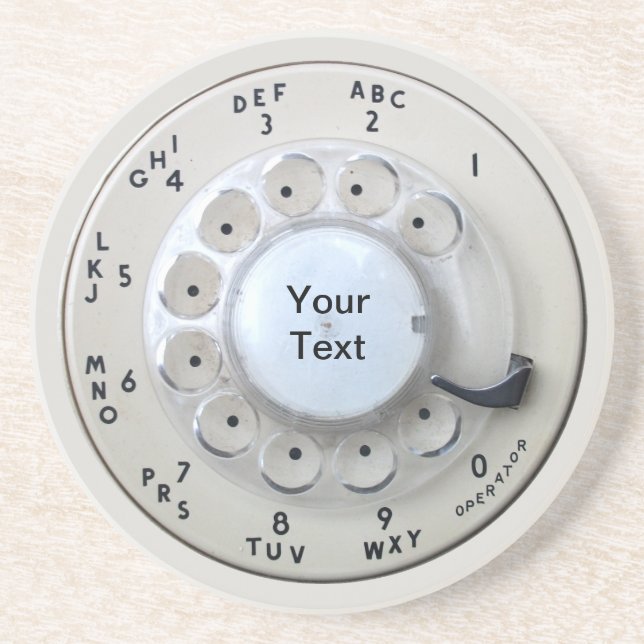 Cream Rotary Telephone Dial Coaster (Front)