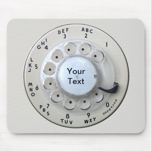 Cream Rotary Telephone Dial Mouse Pad