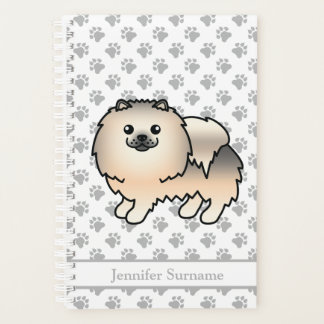 Cream Sable Pomeranian Cartoon Dog &amp; Custom Text Planner