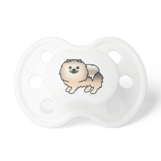 Cream Sable Pomeranian Cute Cartoon Dog Pacifier