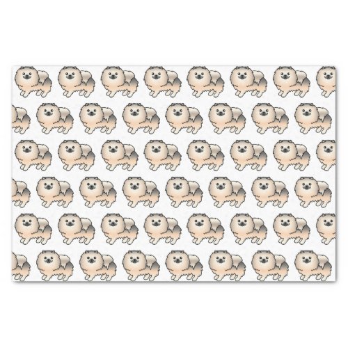Cream Sable Pomeranian Cute Cartoon Dog Pattern Tissue Paper