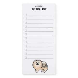 Cream Sable Pomeranian Cute Dog To Do List Magnetic Notepad