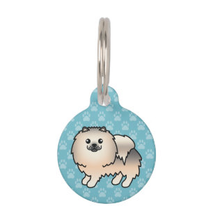 Cream Sable Pomeranian Dog And Pet's Info Pet Tag
