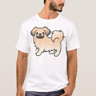Cream Sable Tibetan Spaniel Cute Cartoon Dog T-Shirt
