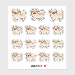 Cream Sable Tibetan Spaniel Cute Cartoon Dogs Sticker