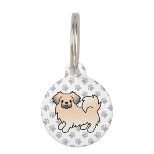 Cream Sable Tibetan Spaniel Dog & Pet's Info Pet ID Tag