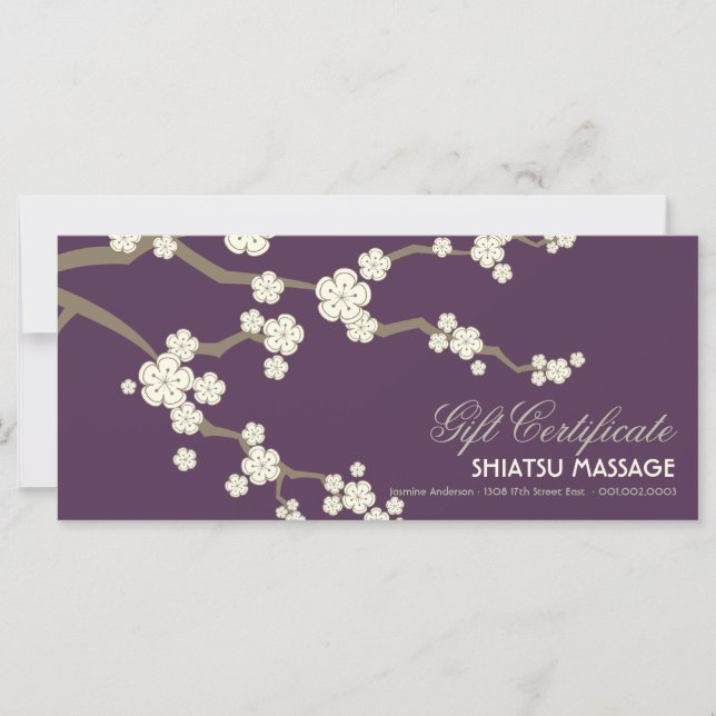 Cream Sakura Cherry Blossoms Gift Certificate (Front)