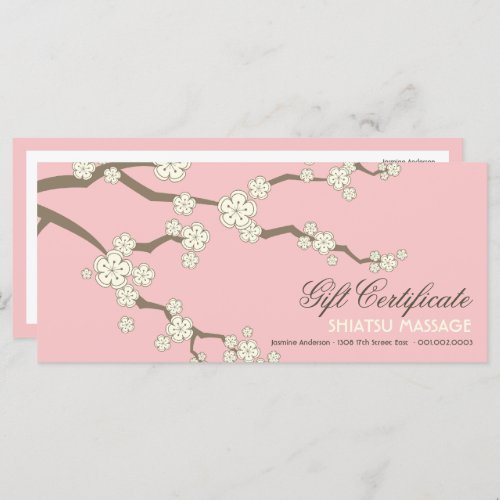 Cream Sakura Cherry Blossoms Zen Gift Certificate