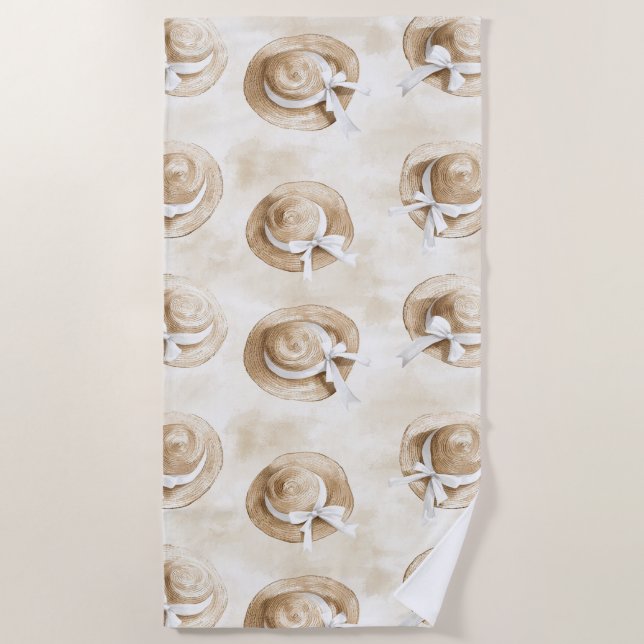 Cream Sand Beach Hats   Beach Towel (Front)