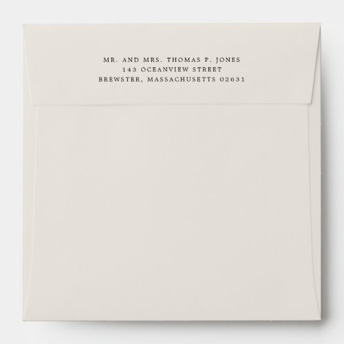 Cream Sand Color with Return Address Envelope