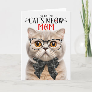 Cream Scottish Fold Cat for Mom on Mother's Day Holiday Card