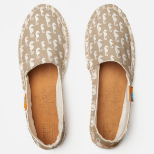 Cream Seahorses On Khaki UBUNTU Espadrilles