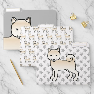Cream Shiba Inu Cute Cartoon Dog File Folder
