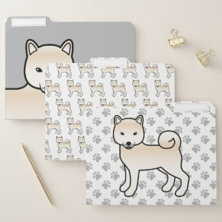 Cream Shiba Inu Cute Cartoon Dog File Folder
