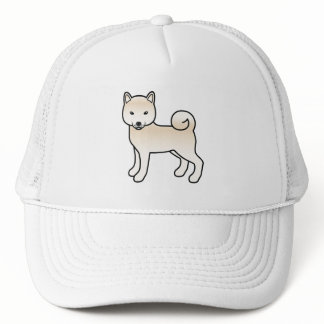 Cream Shiba Inu Cute Cartoon Dog Illustration Trucker Hat