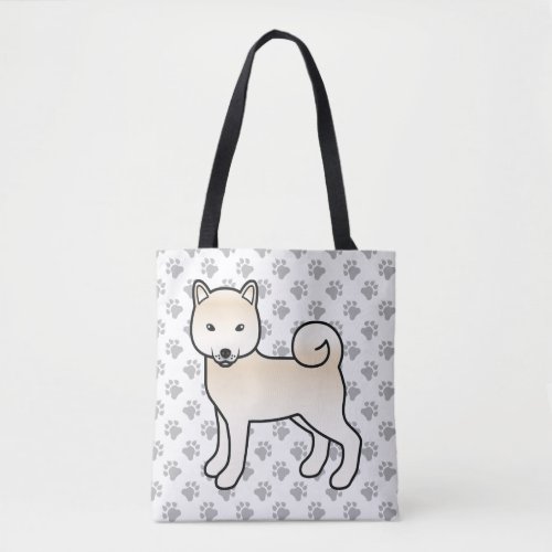 Cream Shiba Inu Cute Cartoon Dog  Paws Tote Bag