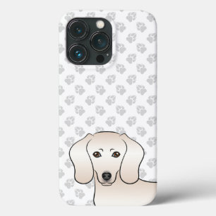 Cream Short Hair Dachshund Cartoon Dog Head & Paws iPhone 13 Pro Case
