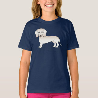 Cream Short Hair Dachshund Cute Dog Illustration T-Shirt