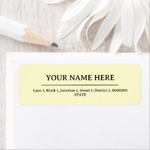 Cream Simple Minimalist Name Address Return Label