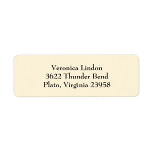 Cream Simple Plain Return Address Labels