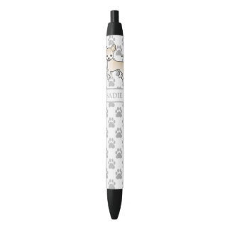 Cream Smooth Coat Chihuahua Cartoon Dog &amp; Name Pen