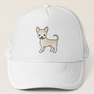 Cream Smooth Coat Chihuahua Cute Cartoon Dog Trucker Hat