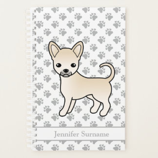 Cream Smooth Coat Chihuahua Dog &amp; Custom Text Planner