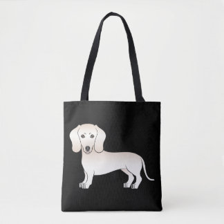 Cream Smooth Coat Dachshund Cartoon Dog - Black Tote Bag