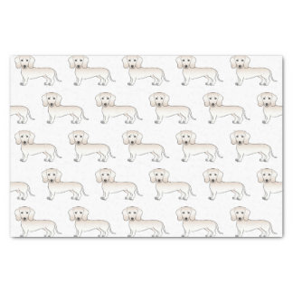 Cream Smooth Coat Dachshund Cartoon Dog Pattern Tissue Paper