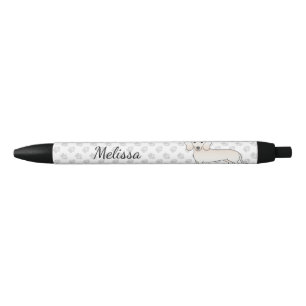 Cream Smooth Coat Dachshund Cartoon Dog With Name Pen