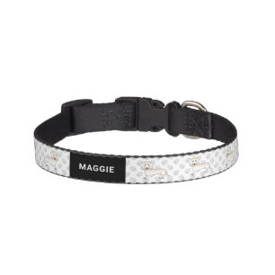 Cream Smooth Coat Dachshund Cartoon Dog With Name Pet Collar