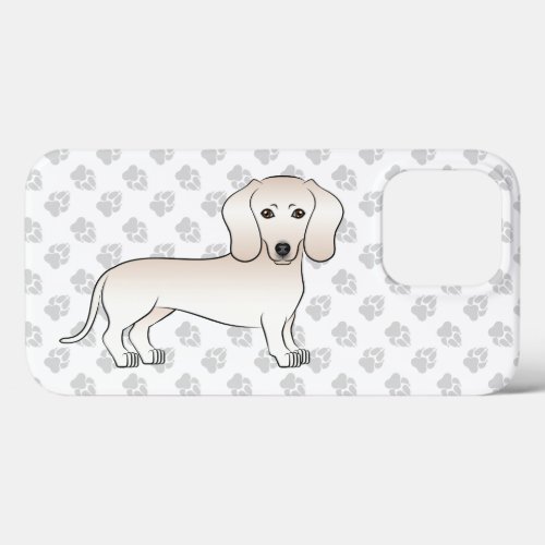 Cream Smooth Coat Dachshund Cartoon Dog With Paws iPhone 13 Pro Case