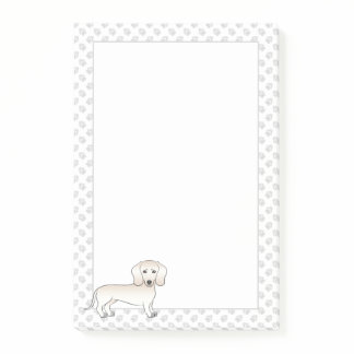 Cream Smooth Coat Dachshund Cartoon Dog With Paws Post-it Notes