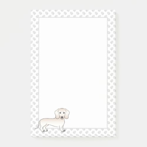 Cream Smooth Coat Dachshund Cartoon Dog With Paws Post_it Notes