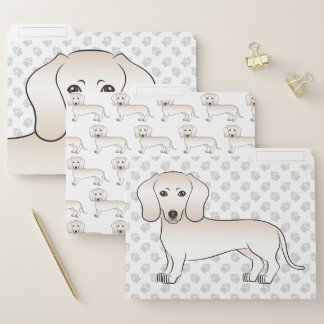 Cream Smooth Coat Dachshund Cute Cartoon Dog File Folder